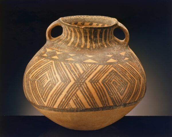 A painted pottery jar