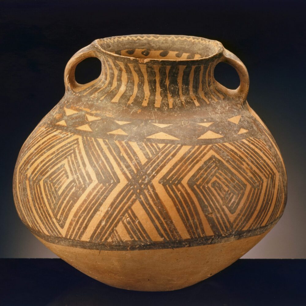 A painted pottery jar