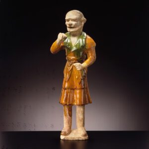 A ‘sancai’ glazed pottery figure of a bearded groom (Tang dynasty (618-907 AD), late 7th century)