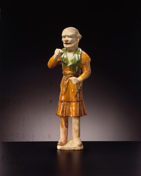 A ‘sancai’ glazed pottery figure of a bearded groom (Tang dynasty (618-907 AD), late 7th century)