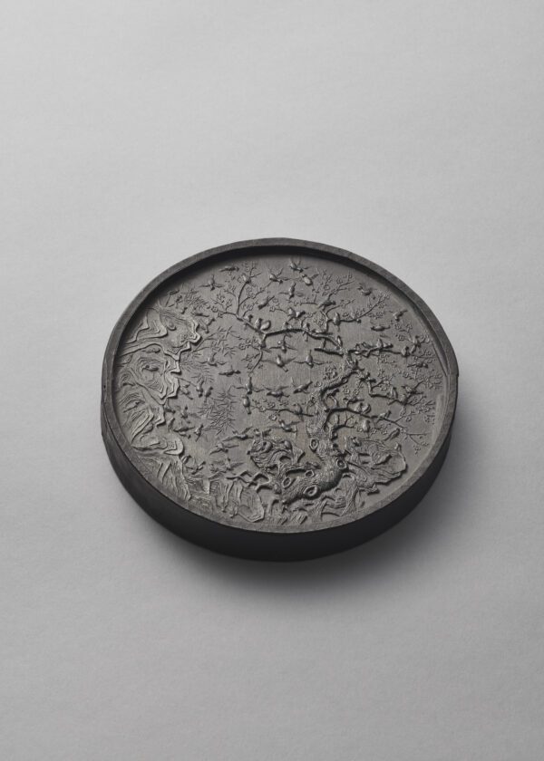 An important dated and inscribed ‘magpie and prunus’ ink cake (Tianqi first year, corresponding to 1621 and of the period)