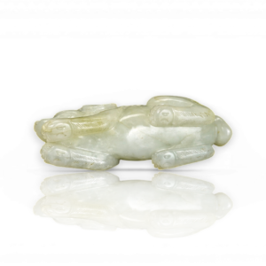 A celadon jade carving of a bear