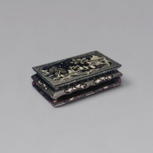 A finely carved black and red lacquer ‘Kang’ table with mother-of-pearl inlay
